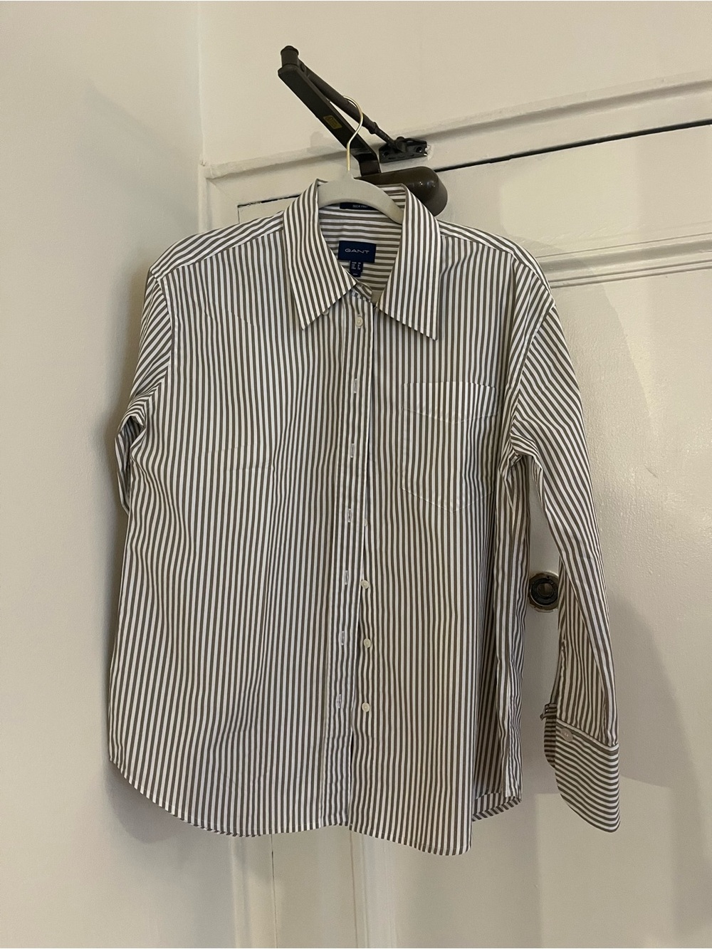 Gant women’s Brown and White Striped Dress Shirt